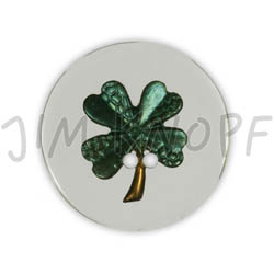 Jim Knopf Bouton résine motif fleurs 18mm Grün auf Transparent