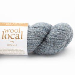 Erika Knight Knit Kits Wool Local Hat with pattern sleeves Bennett Pale Blue English