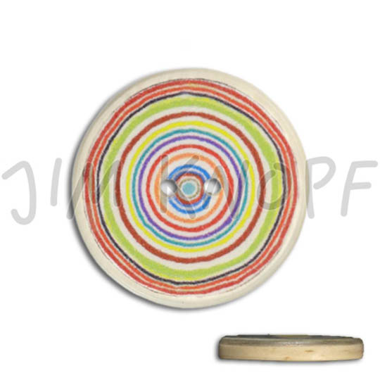 Jim Knopf Bouton résine, cercles colorés. Plusieurs tailles Rot