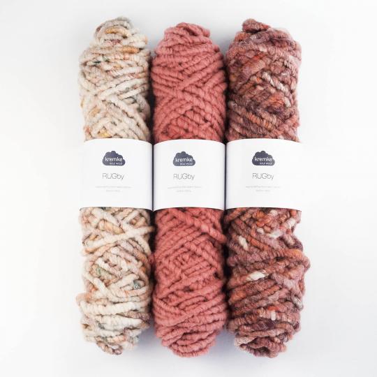 Kremke Soul Wool RUGby Rug Wool dyed Natur-Kupfer meliert