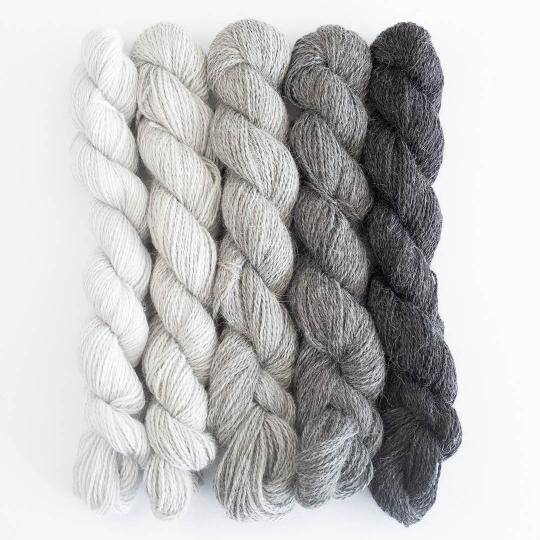 BC Garn Baby Alpaca 10/2 Set 125g Shades of Grey