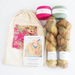 Cowgirl Blues Kit Joys of Spring Shawl hand dyed True Colours