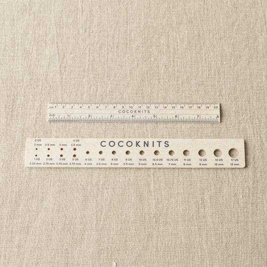 CocoKnits Set règle et jauge aiguilles Kraft