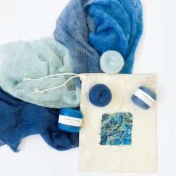 Cowgirl Blues Kit Cobweb Kidsilk Shawl hand dyed Cowgirl Blues Kit Cobweb Kidsilk Shawl hand dyed