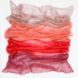 Cowgirl Blues Kit Cobweb Kidsilk Shawl hand dyed Pinks and Reds Cowgirl Blues Kit Cobweb Kidsilk Shawl hand dyed Pinks and Reds