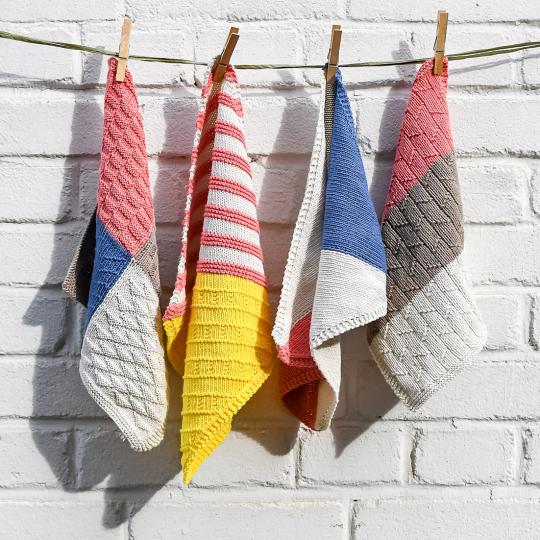 BC Garn Pattern Dishcloths Colourblock deutsch