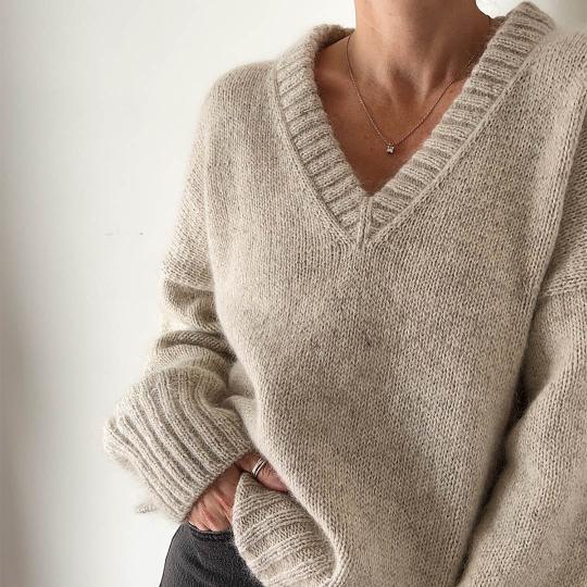 BC Garn Pattern Harlow Sweater V neck französisch