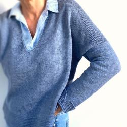 BC Garn Pattern Feinripp with V sweater