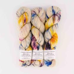Cowgirl Blues Merino Linen gradient hand dyed Coming Around Again
