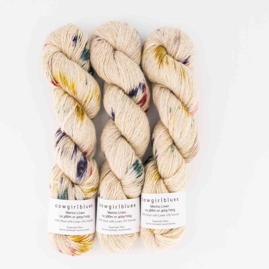 Cowgirl Blues Merino Linen gradient hand dyed Tambourine Man