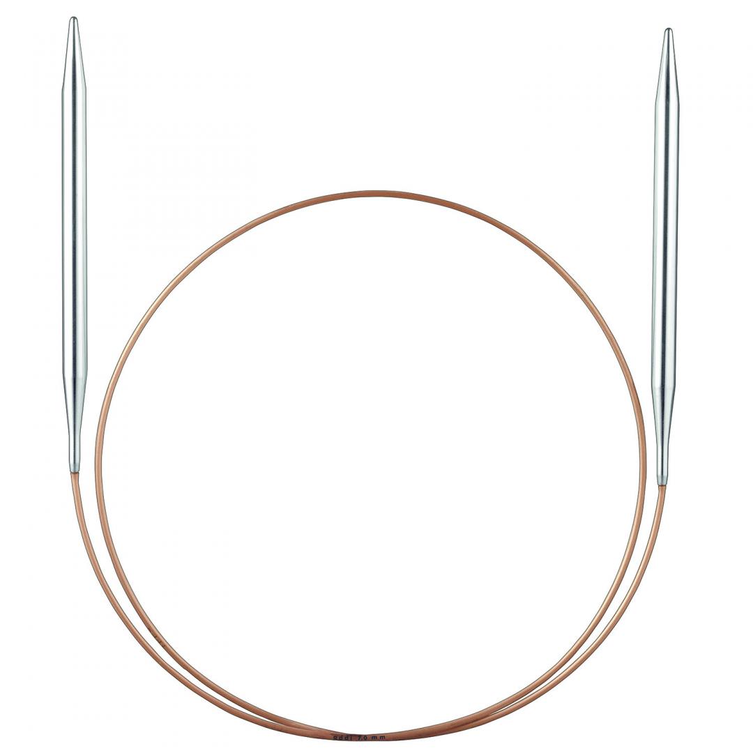 105-7 und 114-7 addiClassic Rundstricknadeln mit Messingspitze und Goldseil