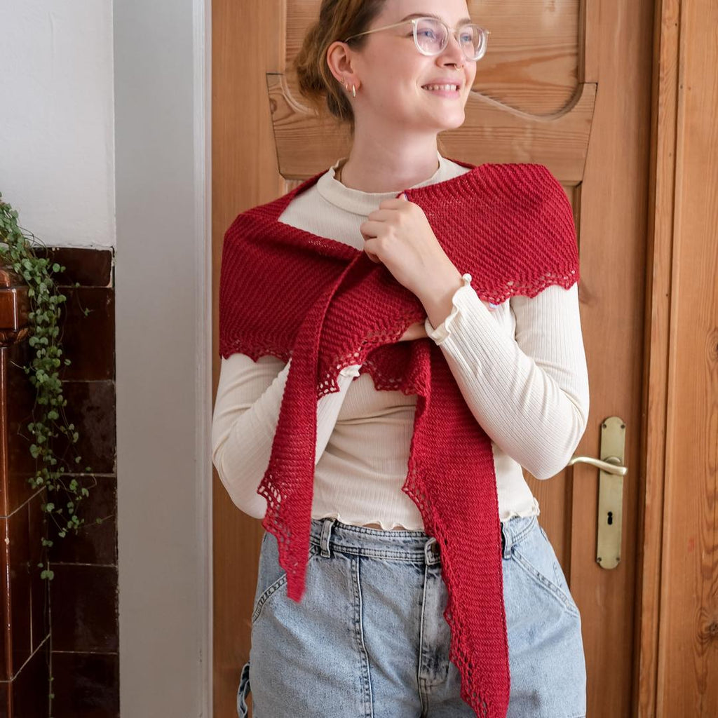 Instructions for "Kerchief Shawl" using BC Garn Silkbloom