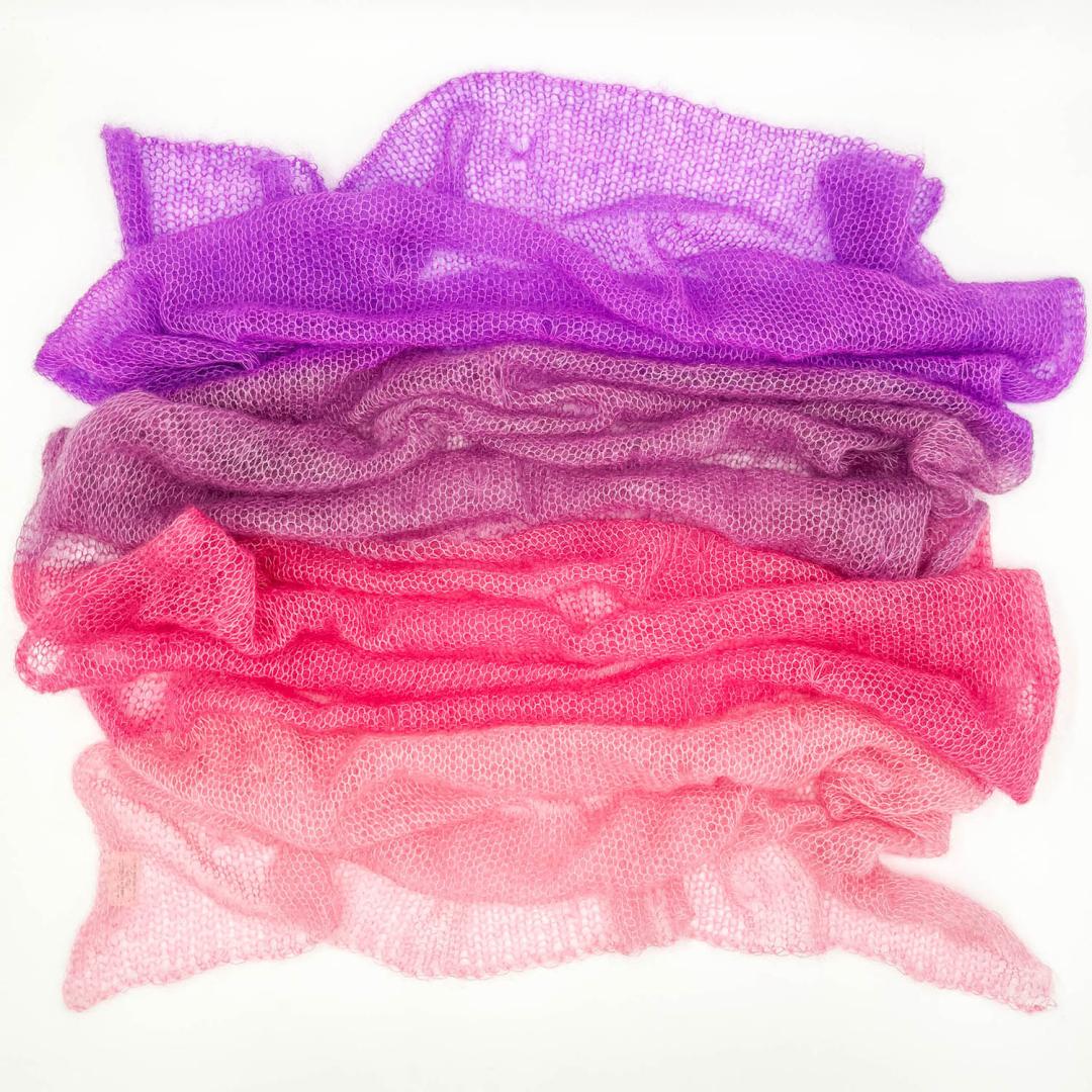 Kit Cobweb Kidsilk Shawl handgefärbt