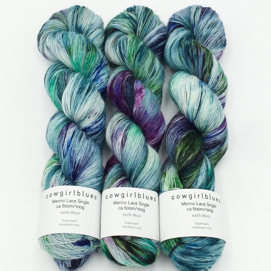 Merino SINGLE LACE Farbverlauf handgefärbt