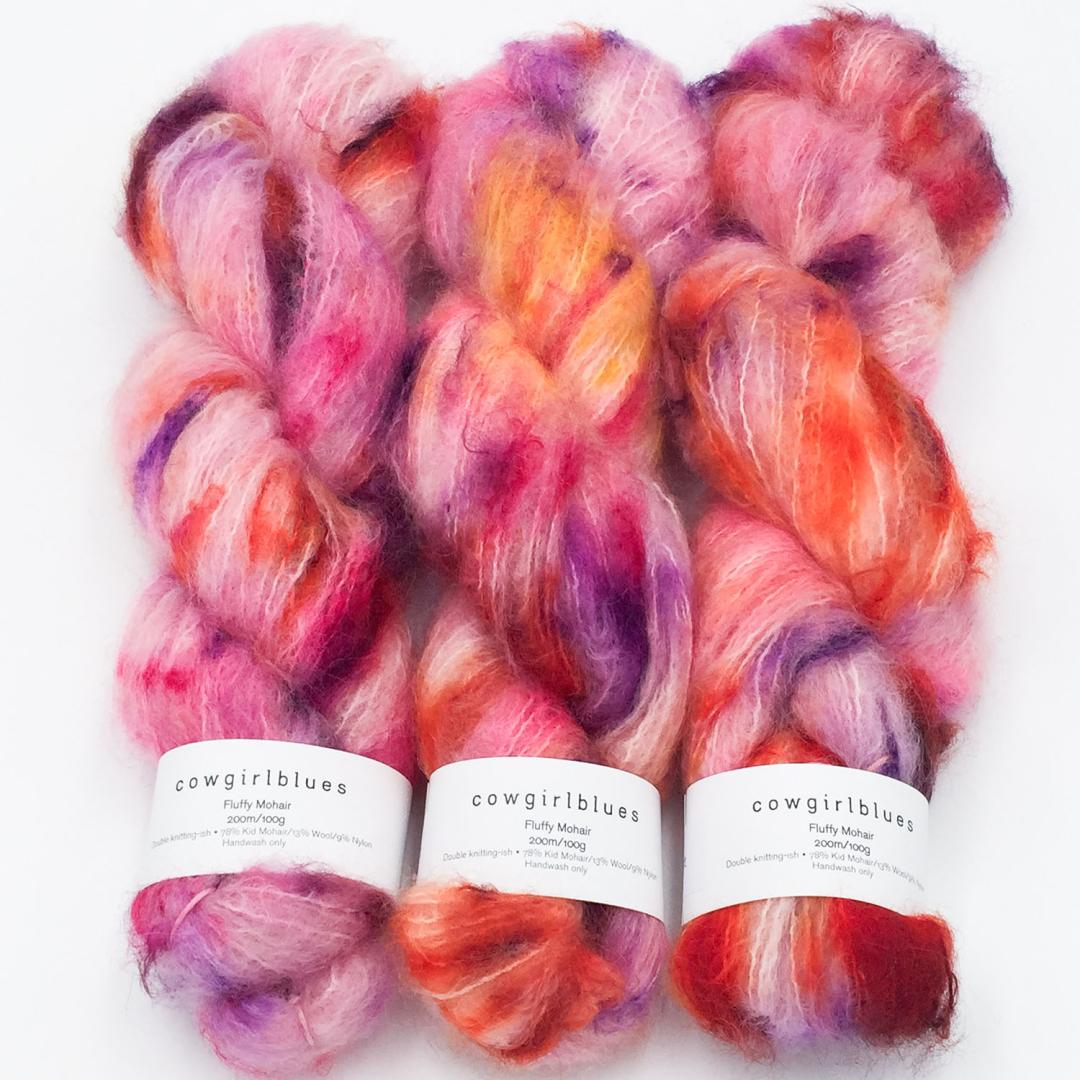Fluffy mohair gradient hand-dyed