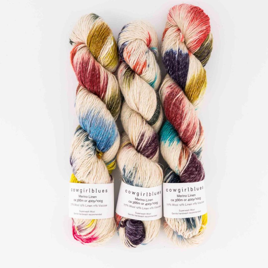 Merino Linen Farbverlauf handgefärbt