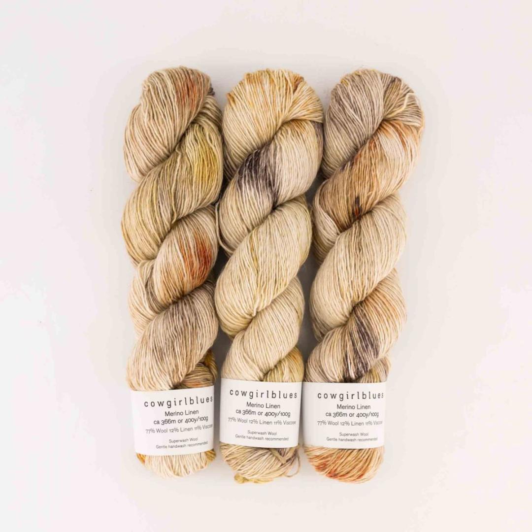 Merino Linen Farbverlauf handgefärbt