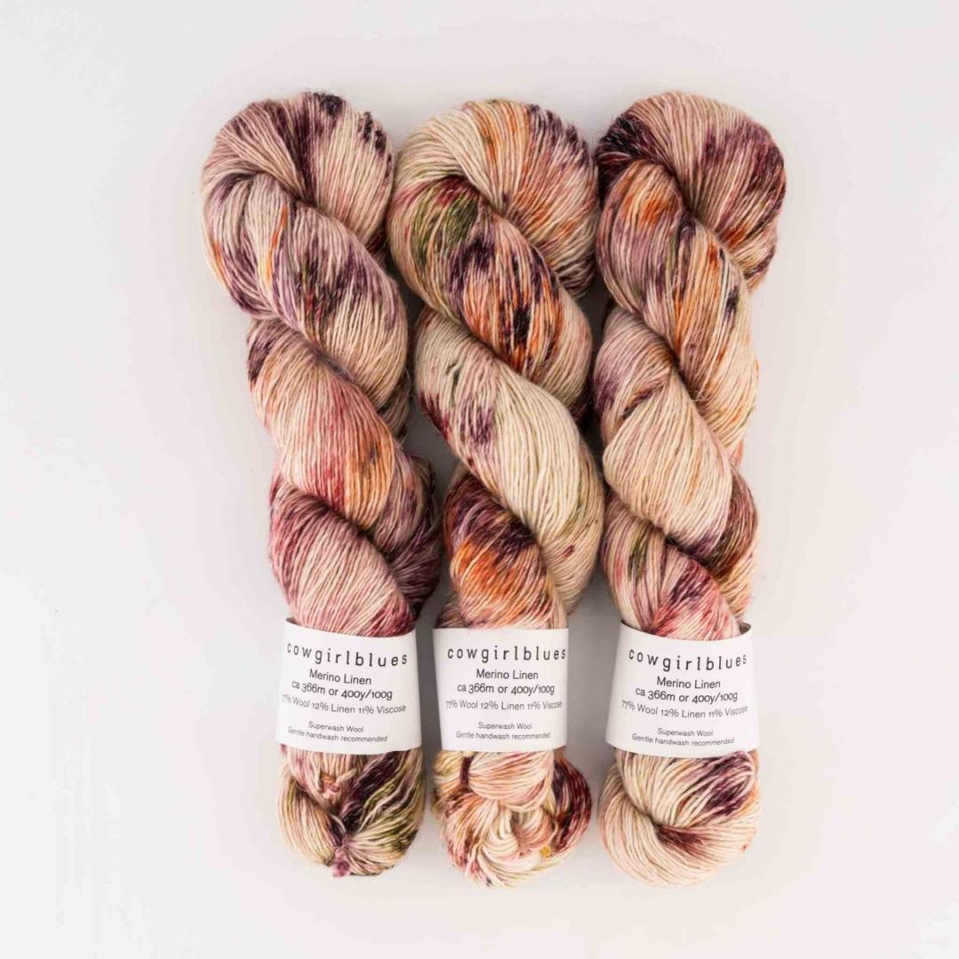 Merino Linen Farbverlauf handgefärbt