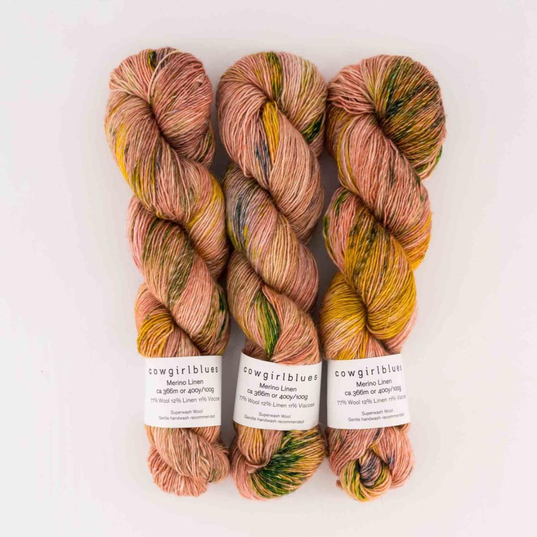 Merino Linen Farbverlauf handgefärbt