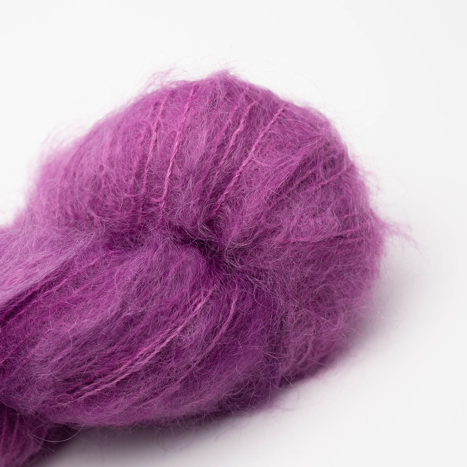 Fluffy mohair solids, hand-dyed