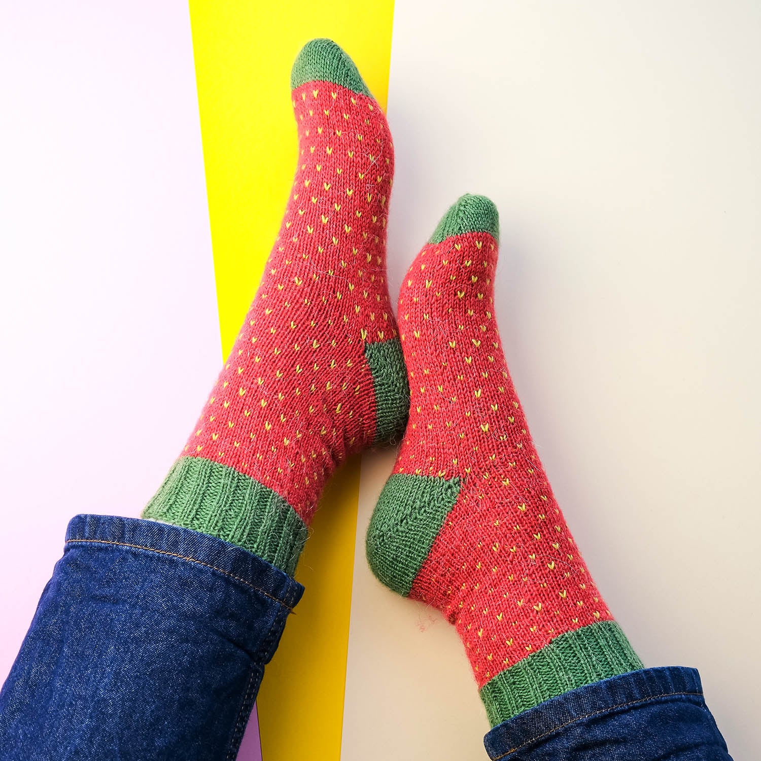 Anleitung Fruity Socks Erdbeere