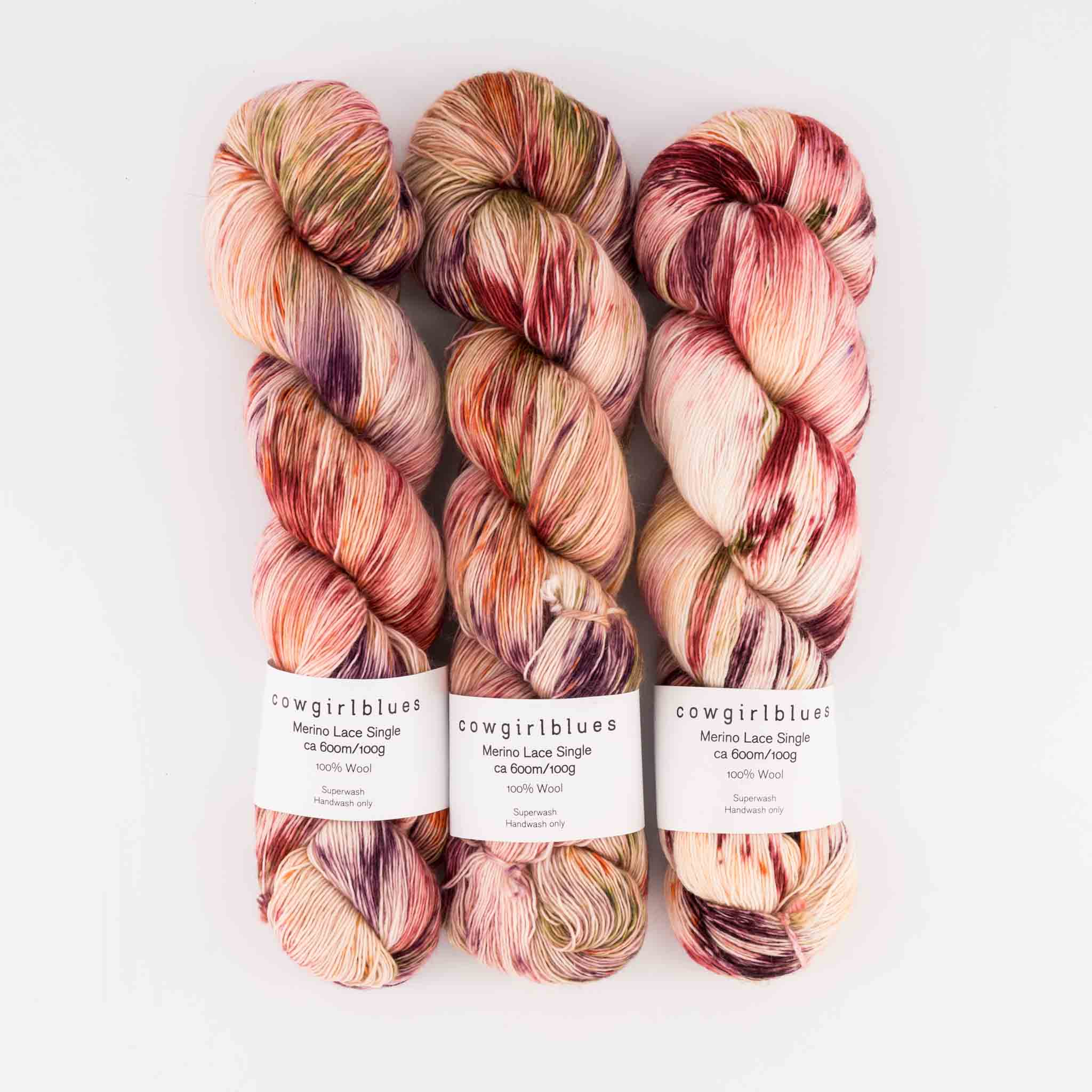 Merino SINGLE LACE Farbverlauf handgefärbt