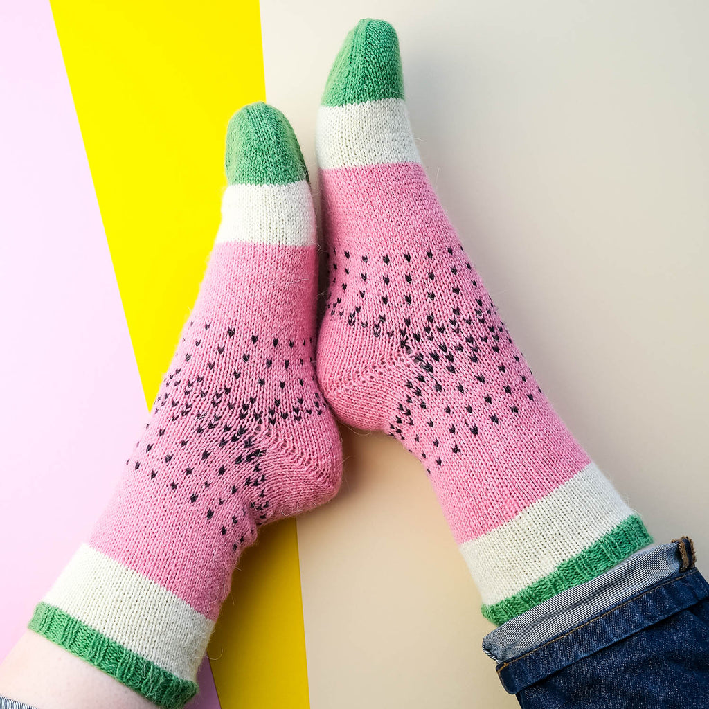 Anleitung Fruity Socks Wassermelone
