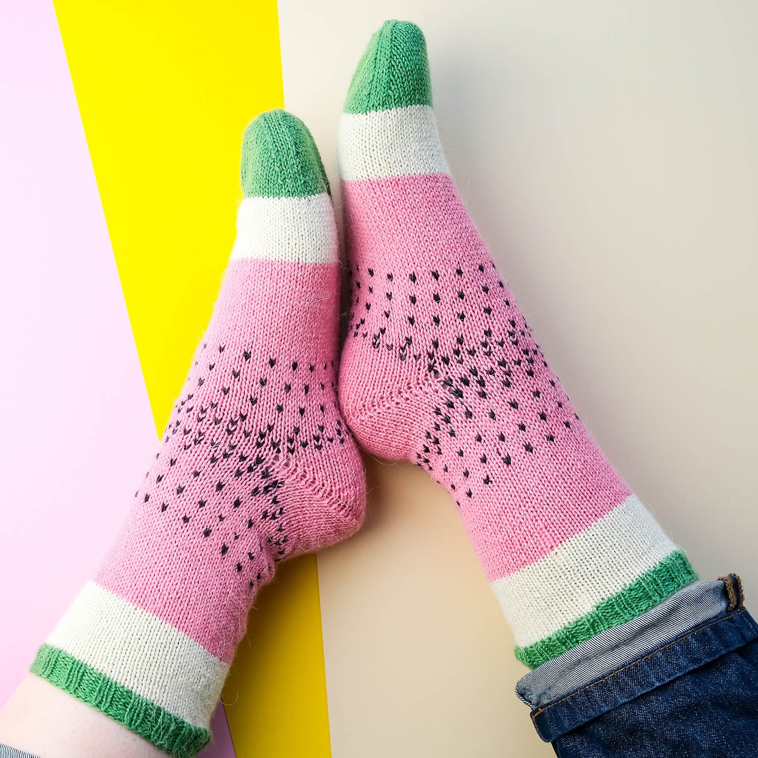 Anleitung Fruity Socks Wassermelone