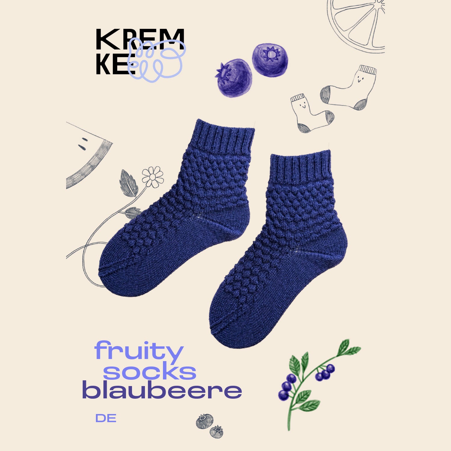 Anleitung Fruity Socks Blaubeere