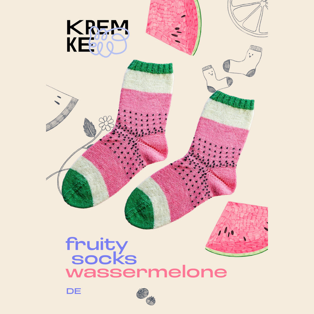 Anleitung Fruity Socks Wassermelone