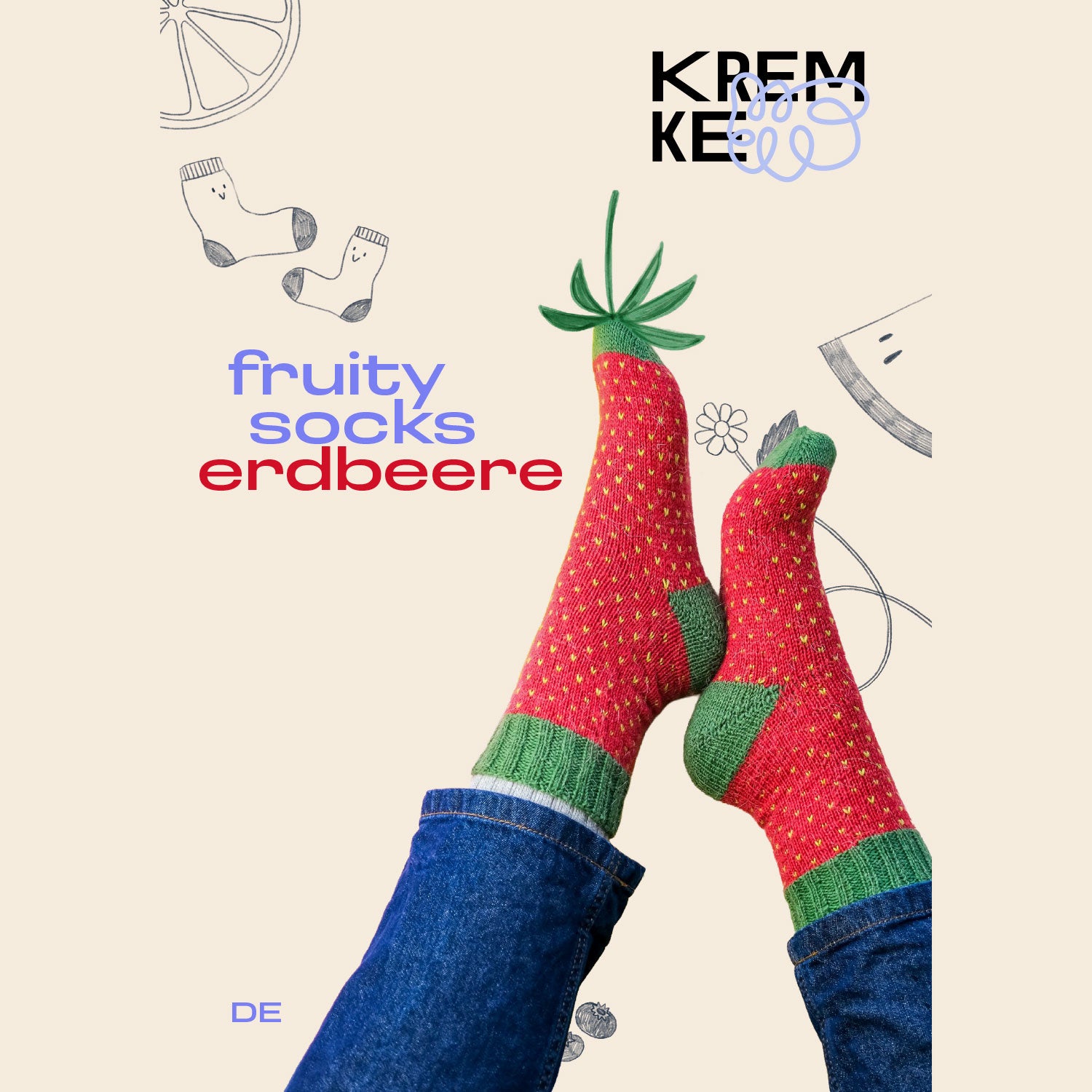 Anleitung Fruity Socks Erdbeere